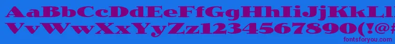 JimbostdBlackexpanded Font – Purple Fonts on Blue Background