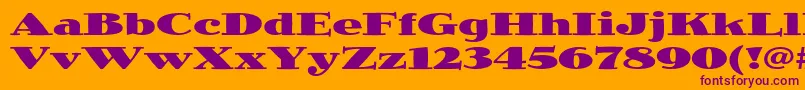 JimbostdBlackexpanded-Schriftart – Violette Schriften auf orangefarbenem Hintergrund