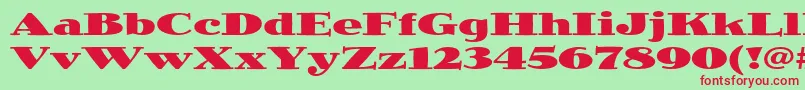 JimbostdBlackexpanded Font – Red Fonts on Green Background
