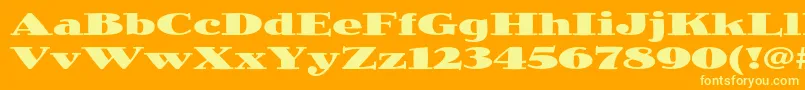 JimbostdBlackexpanded Font – Yellow Fonts on Orange Background