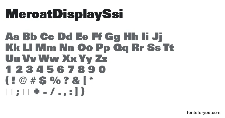 Шрифт MercatDisplaySsi – алфавит, цифры, специальные символы