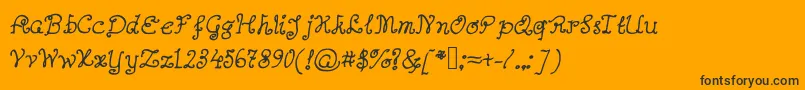 Abutterflyonadaffodil Font – Black Fonts on Orange Background