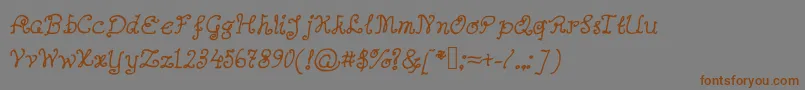 Abutterflyonadaffodil Font – Brown Fonts on Gray Background
