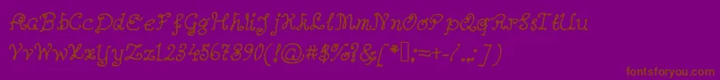 Abutterflyonadaffodil-Schriftart – Braune Schriften auf violettem Hintergrund