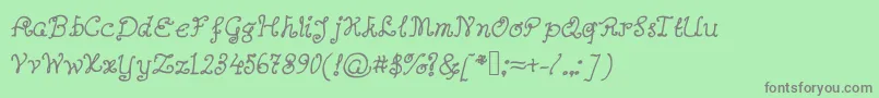 Abutterflyonadaffodil Font – Gray Fonts on Green Background