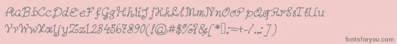 Abutterflyonadaffodil Font – Gray Fonts on Pink Background