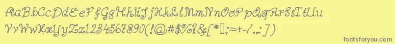 Abutterflyonadaffodil-Schriftart – Graue Schriften auf gelbem Hintergrund