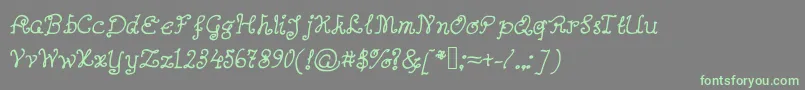 Abutterflyonadaffodil Font – Green Fonts on Gray Background