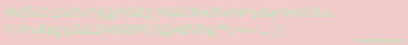 Abutterflyonadaffodil-Schriftart – Grüne Schriften auf rosa Hintergrund