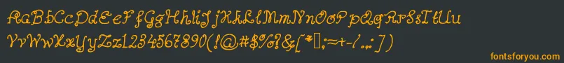 フォントAbutterflyonadaffodil – 黒い背景にオレンジの文字