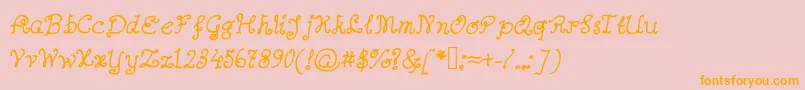 Abutterflyonadaffodil Font – Orange Fonts on Pink Background