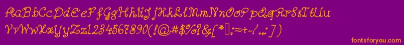 Abutterflyonadaffodil Font – Orange Fonts on Purple Background