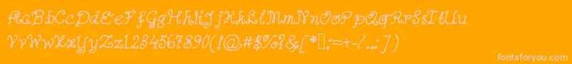 フォントAbutterflyonadaffodil – オレンジの背景にピンクのフォント