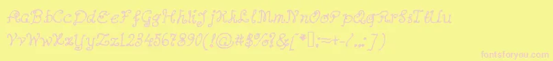 Abutterflyonadaffodil Font – Pink Fonts on Yellow Background