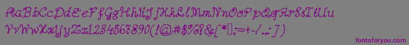 Abutterflyonadaffodil Font – Purple Fonts on Gray Background