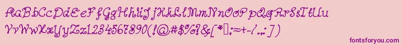 Abutterflyonadaffodil Font – Purple Fonts on Pink Background