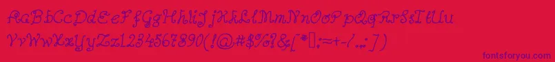 Abutterflyonadaffodil Font – Purple Fonts on Red Background