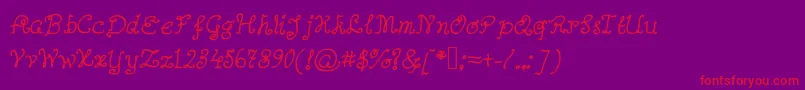 Abutterflyonadaffodil Font – Red Fonts on Purple Background