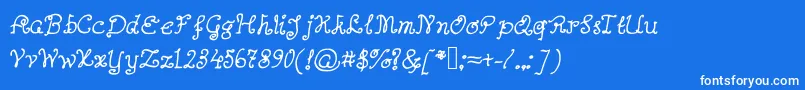 Abutterflyonadaffodil Font – White Fonts on Blue Background