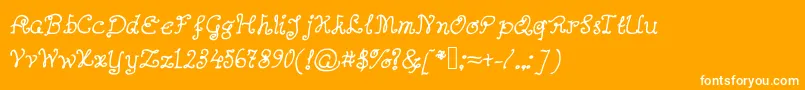 Abutterflyonadaffodil Font – White Fonts on Orange Background