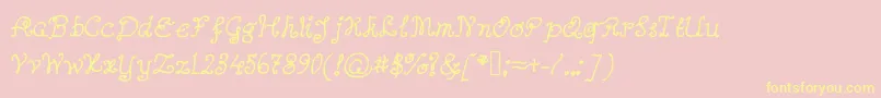 Abutterflyonadaffodil-Schriftart – Gelbe Schriften auf rosa Hintergrund