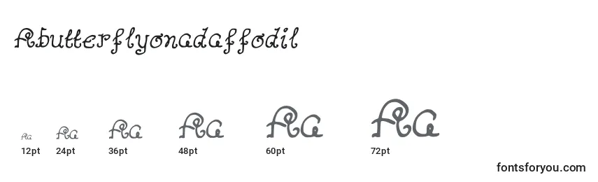 Размеры шрифта Abutterflyonadaffodil