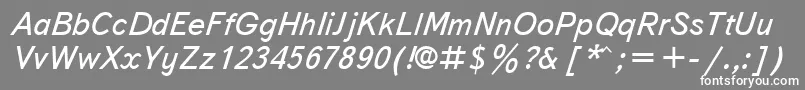 TextbookcItalic Font – White Fonts on Gray Background