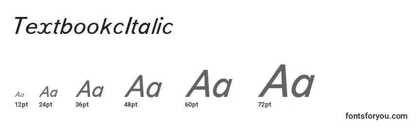 Размеры шрифта TextbookcItalic