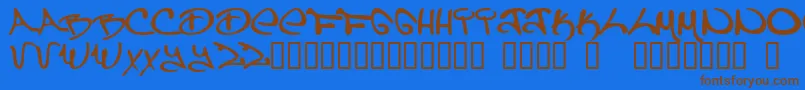 Can Font – Brown Fonts on Blue Background