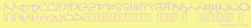 Can Font – Pink Fonts on Yellow Background