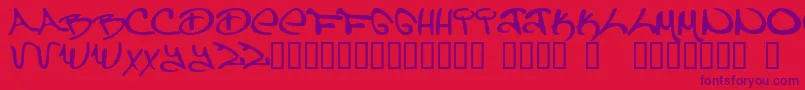 Can Font – Purple Fonts on Red Background