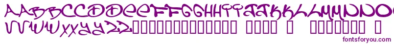 Can Font – Purple Fonts on White Background