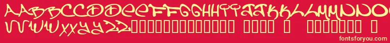 Can Font – Yellow Fonts on Red Background