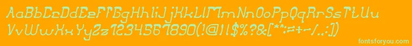 ClubGolfItalic Font – Green Fonts on Orange Background