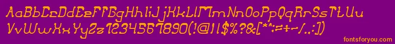 ClubGolfItalic Font – Orange Fonts on Purple Background