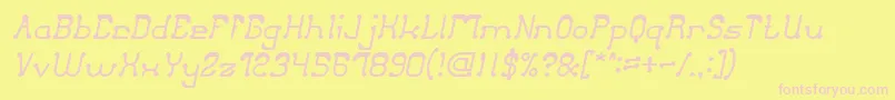 ClubGolfItalic Font – Pink Fonts on Yellow Background