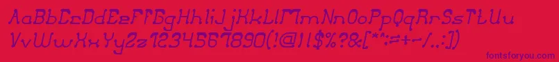 ClubGolfItalic Font – Purple Fonts on Red Background