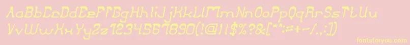 ClubGolfItalic Font – Yellow Fonts on Pink Background