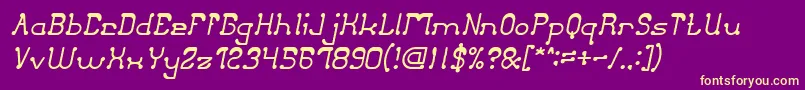 ClubGolfItalic Font – Yellow Fonts on Purple Background