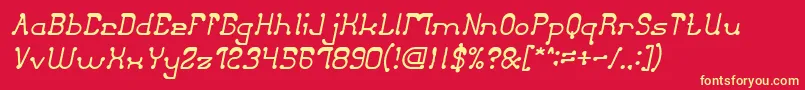 ClubGolfItalic Font – Yellow Fonts on Red Background