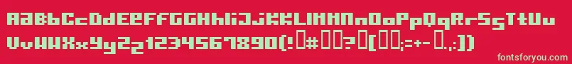 Pormask Font – Green Fonts on Red Background