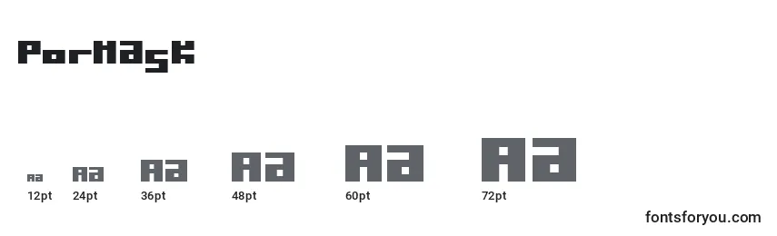 Pormask Font Sizes