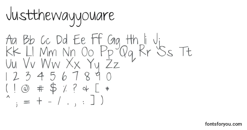 Fuente Justthewayyouare - alfabeto, números, caracteres especiales