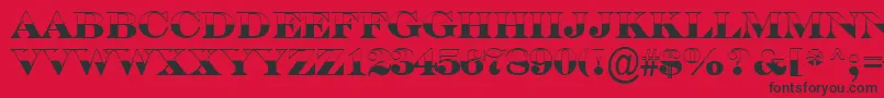 フォントASerifertitulbwBold – 赤い背景に黒い文字