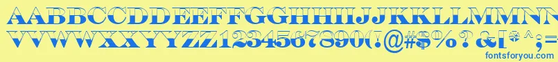ASerifertitulbwBold Font – Blue Fonts on Yellow Background