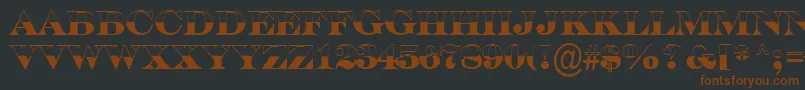 ASerifertitulbwBold-fontti – ruskeat fontit mustalla taustalla