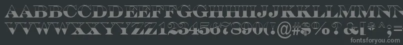 ASerifertitulbwBold-fontti – harmaat kirjasimet mustalla taustalla