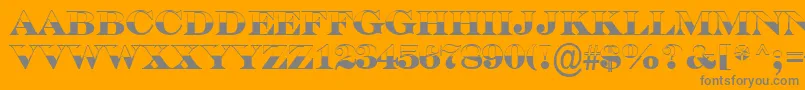 ASerifertitulbwBold-Schriftart – Graue Schriften auf orangefarbenem Hintergrund