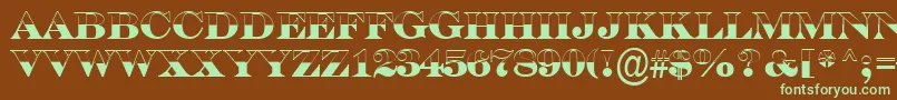 ASerifertitulbwBold Font – Green Fonts on Brown Background
