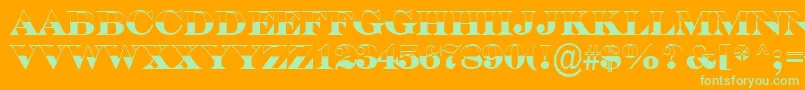 ASerifertitulbwBold Font – Green Fonts on Orange Background